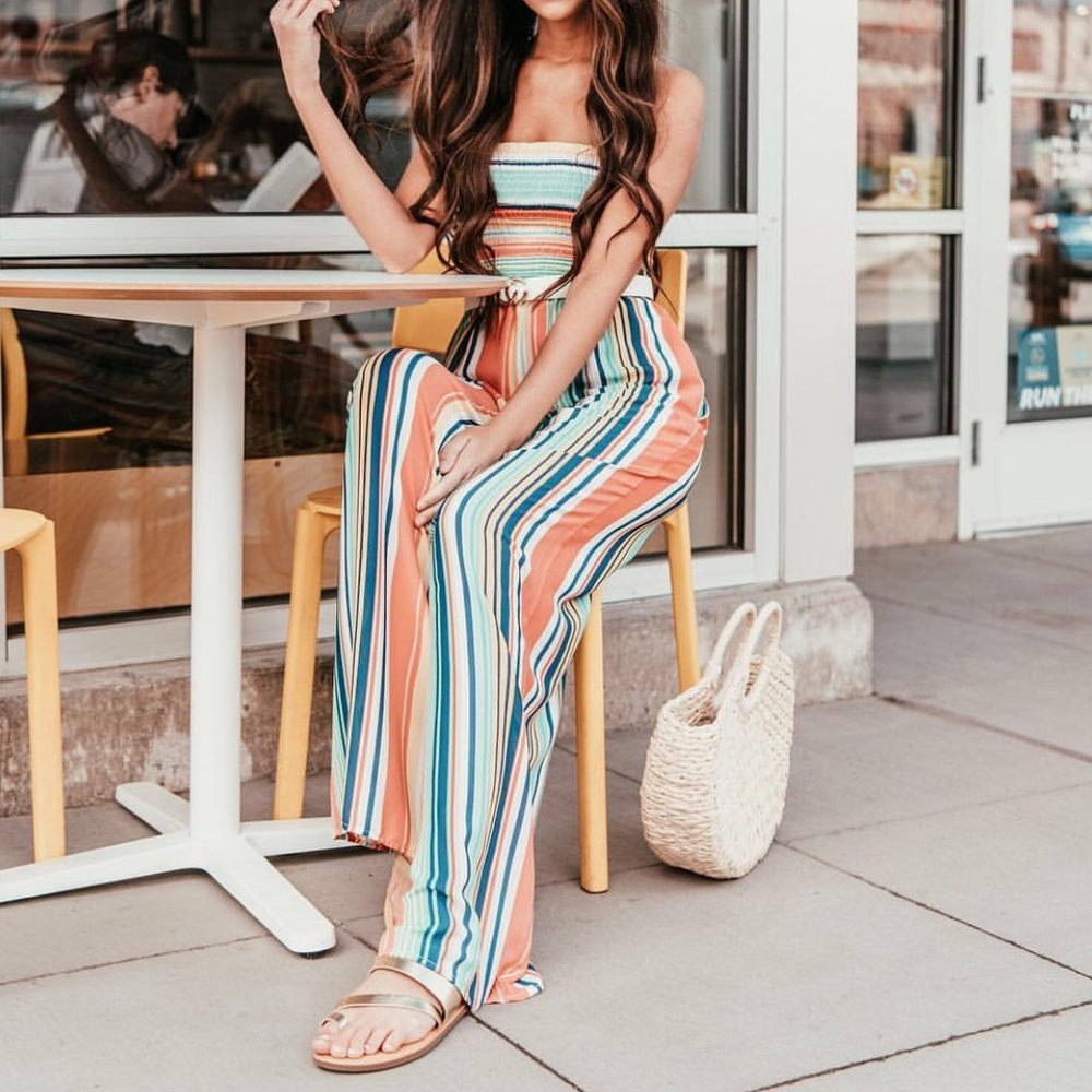 NanaMacs Island Dreams Strapless Jumpsuit